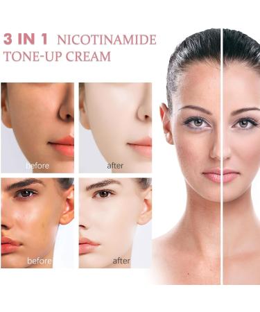 Qixfyze 3 In 1 Nicotinamide ToneUp Cream Allinone Niacinamide Cream For Flawless Radiant Skin Nourishing And Moisturizing Nude Lazy Skin Cream Face & Body Use2PACK - Buy Online on GoSupps.com