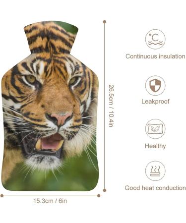 Tiger Hot Water Bottle with Plush Cover - Hand Warmer for Adults & Kids | 26.5x15.3cm - International Shipping Available - Buy Online on GoSupps.com