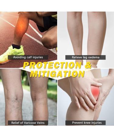 Beister Compression Leg Sleeves with Elastic Straps - XL Black - for Men & Women - Extra Long Knee Braces for Basketball, Football, Joint Pain - Buy Online on GoSupps.com