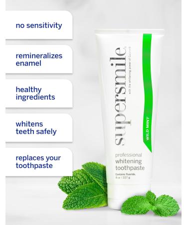 Supersmile Whitening Toothpaste - Wild Mint Flavor - Pack of 2 (8oz Tubes) - Best International Shipping - Buy Online on GoSupps.com