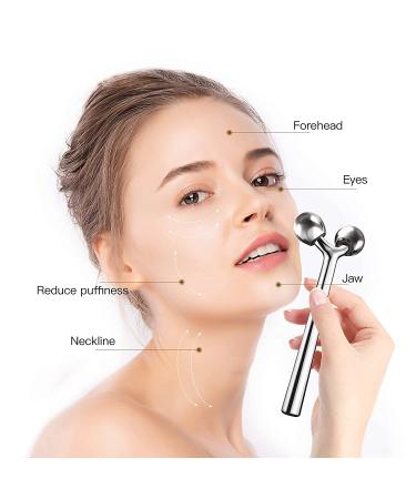 Tekson 3D Metal Facial Roller Massager for Anti-Aging, Skin Tightening, Reduce Puffiness & Wrinkles - Zinc Alloy - Buy Online on GoSupps.com