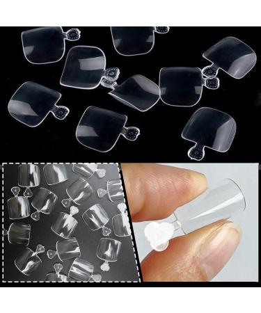 AddFavor 240pcs Clear Short Square Toe Nail Tips - Full Cover Soft Gel X Toenail Tips for Salon & Home Pedicure - Buy Online on GoSupps.com
