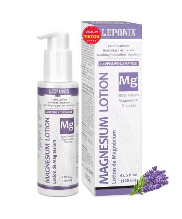 Magnesium Lotion for Sleep & Muscle Recovery - Soothing Topical Magnesium Lotion for Leg Cramps Joint Comfort Pain Relief - Relaxing Magnesium Body Butter for Men Women Kids (120ml Lavender) Lavender 1 4 Fl Oz (Pack of 1)
