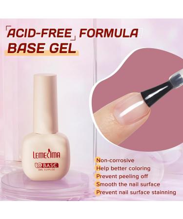 Lemecima Gel Nail Polish Base & Top Coat Set | Glossy & Long-Lasting | UV/LED Lamp Dry | 28+ Days Wear - Buy Online on GoSupps.com