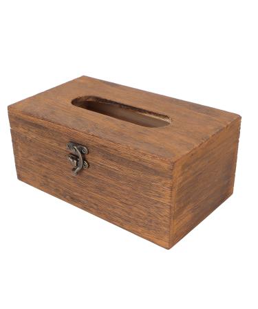 Verdant Touch decorative handkerchief case retro style wood decorative napkin holder for at home and massage business paper towel-storage box desk organizer