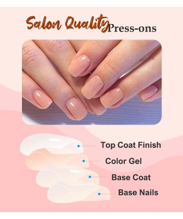 Morily Solid Pink Short Square Press on Nails - 24Pcs UV Finish Jelly Glossy Stick on False Nails for Women - Buy Online on GoSupps.com
