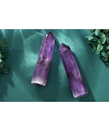 Large Amethyst Crystal Point Hexagonal Wand Tower - Reiki Balancing Meditation Accessories - Buy Online on GoSupps.com