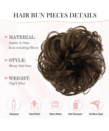 Vlasy Messy Bun Hair Piece 35g 10# | Curly Wavy Scrunchies Extensions for Women | Synthetic Chignons Updo Accessory - Buy Online on GoSupps.com