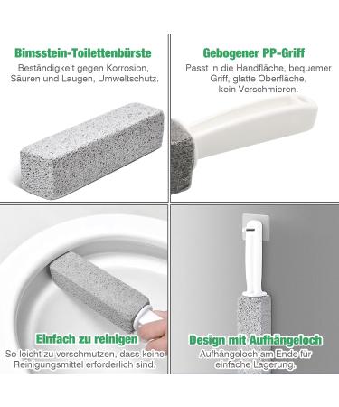 Vegcoo 5-Pack Pumice Stone Toilet Cleaner with Handle - Stubborn Stain & Limescale Remover for Home & Pool Use - Buy Online on GoSupps.com