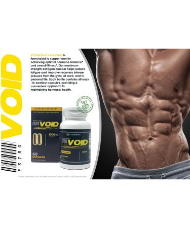 VH Nutrition ESTROVOID | Max Strength Estrogen Blocker for Men | 1500mg Natural Aromatase Inhibitor with DIM Longjack Ashwagandha & More - Buy Online on GoSupps.com
