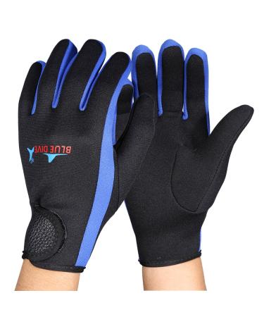 Diving Gloves, 1Pair/Set 3 Colors Scuba Diving Neoprene Gloves for Snorkeling Kayaking Surfing Water Sports Black Blue M