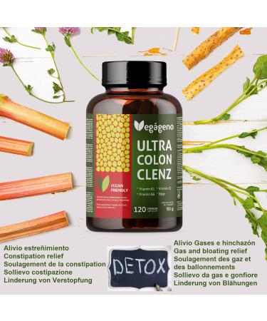 Colon Clenz: Natural Detox Supplement with Aloe Vera Cascara Sagrada & Senna for Constipation Relief - 120 Gluten-Free Capsules - Buy Online on GoSupps.com