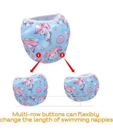 Buy Luxja Reusable Swimming Diapers for Babies | Adjustable 2-Pack Unicorn & Elephant | Ideal for 0-3 Years Old | Eco-Friendly Bath Trousers - Buy Online on GoSupps.com