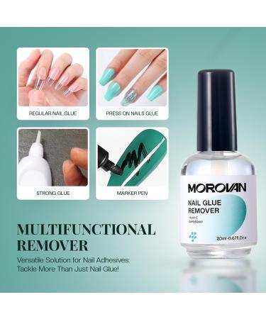 Morovan Nail Glue & Remover Kit - Super Strong 10ML Nail Glue for Press-On & Acrylic Nails | Fast 20ML Remover - Buy Online on GoSupps.com