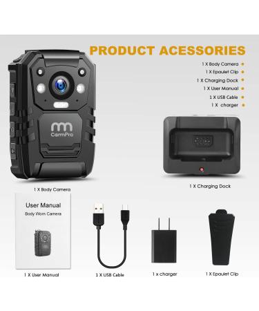 64GB Memory CammPro I826 Police Body Camera | 1296P HD | Waterproof | Night Vision | GPS | Law Enforcement & Security Guard Recorder - Buy Online on GoSupps.com