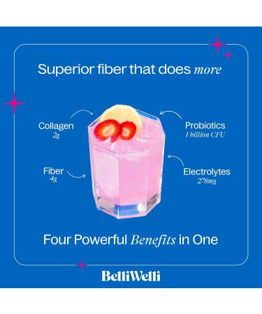 Belli Welli Daily Fiber Supplement Bundle - Strawberry Lemonade & Watermelon - Collagen Probiotics & Electrolytes for Balanced Wellness - Refreshing Flavors 32 Servings Total - Buy Online on GoSupps.com
