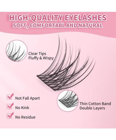 100PCS Lash Clusters - Wispy D Curl Eyelash Extensions | Fluffy Natural Volume Reusable DIY - 10-16mm Mix - Buy Online on GoSupps.com