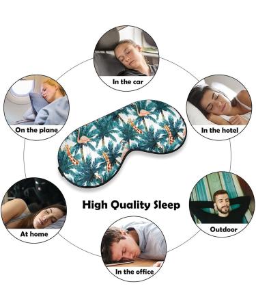 Exotic Palm Tree Giraffe & Flamingo Sleep Mask Adjustable Eye Shades for Women | Comfortable & Stylish - Buy Online on GoSupps.com