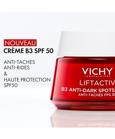 Vichy Liftactiv Anti-Dark Spot Day Cream B3 SPF50 Protects & Unifies Enriched with Niacinamide For All Skin Types 50 ml - Buy Online on GoSupps.com