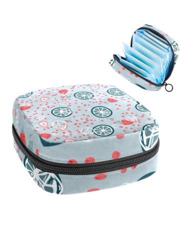 Period Pouch Portable tampon storage bag tampon holder for wallet feminines product organizer lemon strawberry ice cube multicolored 4.7x6.6.6 in/12x17x17 cm