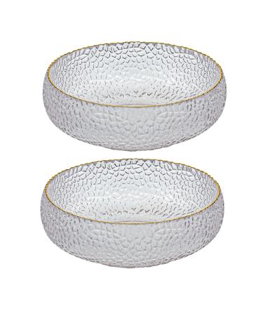Salad Bowl Glass Salad Bowl Dessert Bowl Fruit Salad Bowl Pileup Circular Glass Grain Bowl Bowl of Transparent Kitchen Bowl (2 Colors) Pasta Bowls(Color:B) (A)