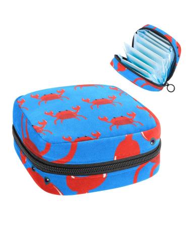 Women's bonds Still Pad Holder Pattern Red Crab Blue Back Beager Period Kit Bag Feminine Product Bay For Women Girls Color2