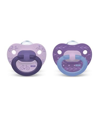 NUK Orthodontic Pacifiers, Girl, Pink, 18-36 Months, (pack of 2) Pink 18-36 Month (Pack of 2)