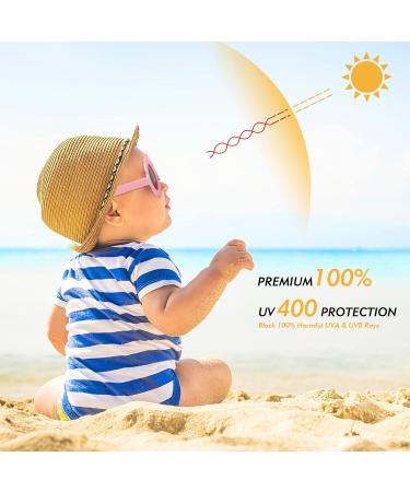 Hifot Baby Sunglasses with Strap - Cute Flower Polarized UV400 Protection for Infant Girls, 0-24 Months - Pink - Buy Online on GoSupps.com
