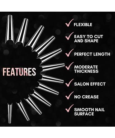 Makartt XXL Ballerina Press On Nail Set - Ultra Long Half Cover Tips & 4 Glue - 245 Pieces for Nail Art - Buy Online on GoSupps.com