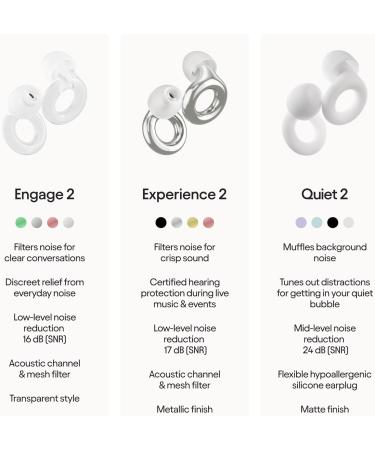 Loop Engage 2 Ear Plugs - Clear Speech & Noise Relief Earplugs for Work Social Gatherings Parenting & Sensitivity - 16 dB Reduction - Buy Online on GoSupps.com