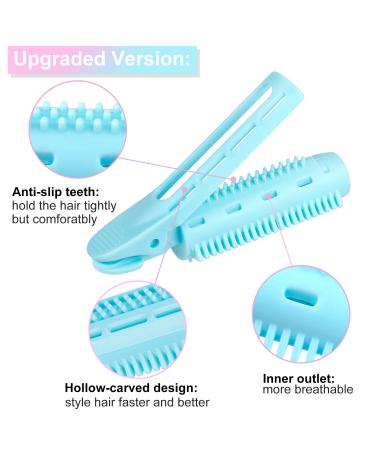 6pcs Volumizing Hair Root Clips with Roller Tools - Pink & Blue | Magicalmai Instant Hair Volume Clip for Women Girls - Thin Curly Hair Styling - Buy Online on GoSupps.com