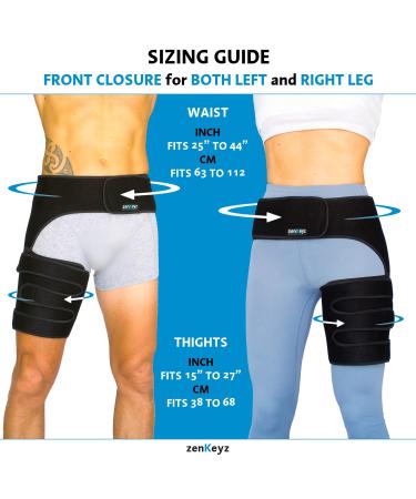 Copper Compression Hip Brace for Sciatica & Thigh Pain Relief - Support for Hip Flexor Arthritis - Right Leg Wrap for Men and Women - Buy Online on GoSupps.com