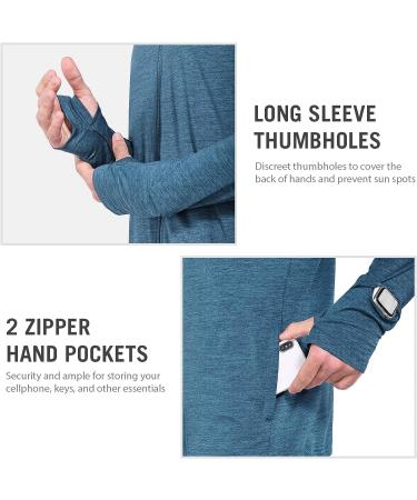 Baleaf Men's Lightweight Athletic Jacket - Quick Dry Running Shirt with Full Zip and UPF50+ Hoodie - A-blue (Small) - Buy Online on GoSupps.com