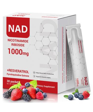 Drsman 1000mg Liquid Stick Packs Nicotinamide with Resveratrol PQQ & Quercetin Cellular Energy Focus & Healthy Aging 28 Individual Packets