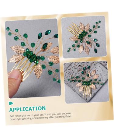 Beatifufu Rhinestone Tuck Comb Wedding Hair Comb Bridal Hair Comb Leaf Hair Accessories Prom Hair Accessories Gold Hair Accessories Leaf Hair Comb Wedding Hair Accessories - Buy Online on GoSupps.com