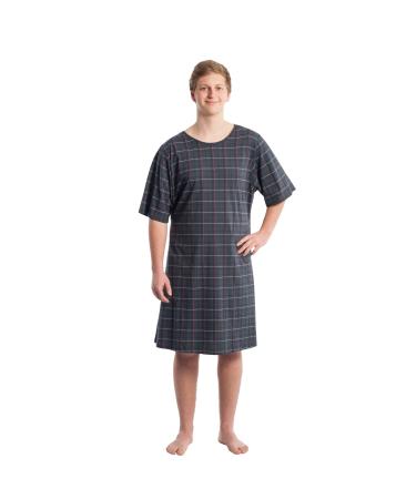 Suprima nursing shirt for men size M/L - check anthracite