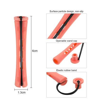 60 Slipproof Hair Permanent Wave Sticks - Cold Wave Rods for Short Curls | Orange 0.5 Inches | Durable Plastic & Elastic Bands - Buy Online on GoSupps.com
