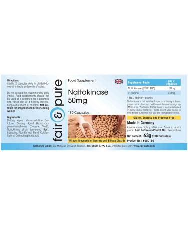 Fair & Pure Nattokinase Capsules 50mg - Vegan - 180 Capsules - Buy Online on GoSupps.com