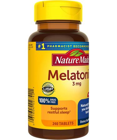 Nature Made Melatonin 3 mg - 240 Tablets for Sleep Support | Buy Online - Buy Online on GoSupps.com