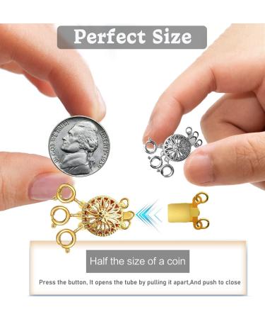 Layered Necklace Clasp Slide | 14k Gold & Silver Jewelry Connectors for Bracelets | Triple Stand Design - Buy Online on GoSupps.com