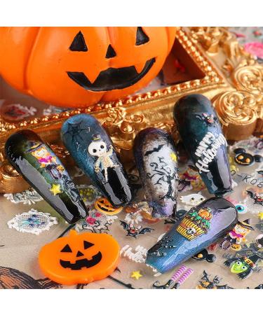 5D Halloween Nail Art Stickers Stereoscopic Embossed Nail Art Stickers Decals with Adhesive 5D Halloween Sticker Decoration for Women Girl Children Kids - Buy Online on GoSupps.com