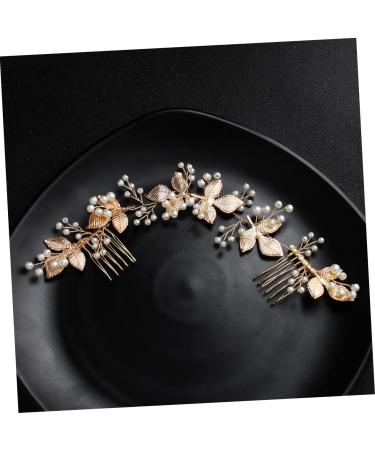FRCOLOR 1pc Comb Bridesmaid Headwear Wedding Hairband Glitter Leaf Pearl Wedding Hairpin Hair Pin Floral Headpiece Wedding Hair Accessories Bride Hairstyles Manual Headband Alloy - Buy Online on GoSupps.com