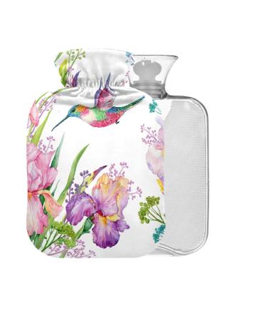 Hummingbird Iries Hot Water Bottle without BAP with Cover 2L Large Hot Water Bag for Pain Relief Headaches Neck and Shoulders