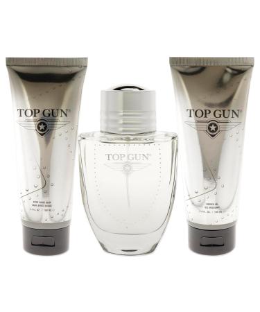 Top Gun Chervon for Men - 3 Pc Gift Set 3.4oz EDT Spray 3.4oz After Shave Balm 3.4oz Shower Gel - Buy Online on GoSupps.com