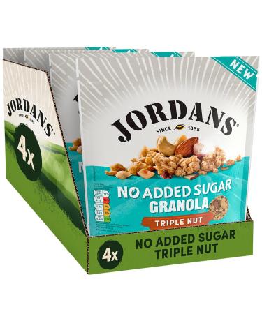 Jordans Jordans Granola No Added Sugar - Triple Nut | Breakfast Cereal | High Fiber | 4 x 425g Packs