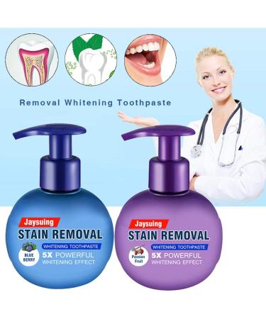 Natural Whitening Toothpaste - Fluoride-Free Bleaching & Tooth Cleaning - Blueberry Flavor for Healthy White Teeth - Buy Online on GoSupps.com