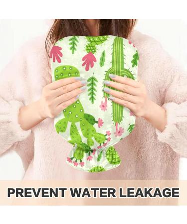 NAANLE 2L Cartoon Cactus Hot Water Bottle - Pain Relief for Menstrual Cramps Hand & Foot Heat Therapy | Transparent Design - Buy Online on GoSupps.com