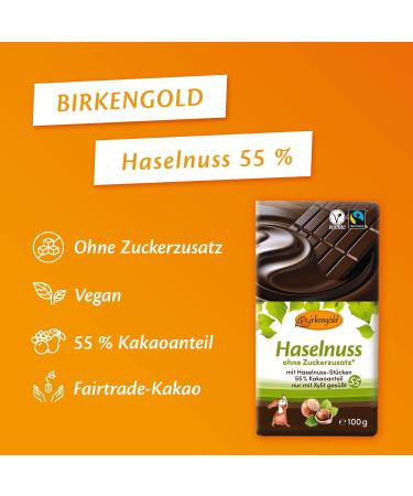Birkengold Zartbitter Chocolate with Nuts 3 x 100 g - Buy Online on GoSupps.com