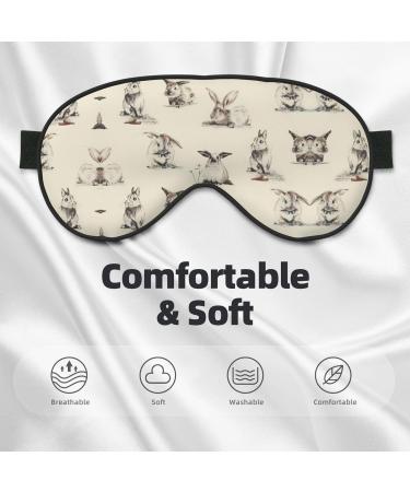 Rabbit Background Eye Mask - Soft Elastic & Adjustable | Comfortable Sleep Mask for Men & Women - Shop Internationally - Buy Online on GoSupps.com