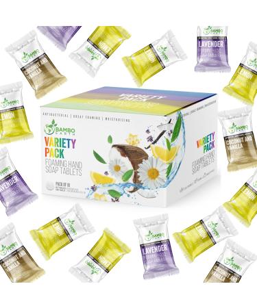 18 Pack Natural Foaming Hand Soap Tablets - Soft Moisturizing Handwash Tab Refills - 1 Tablet 9 Oz Liquid Wash Foam Handsoap - Eco-Friendly Softsoap Refill Tabs (18 Variety Pack)
